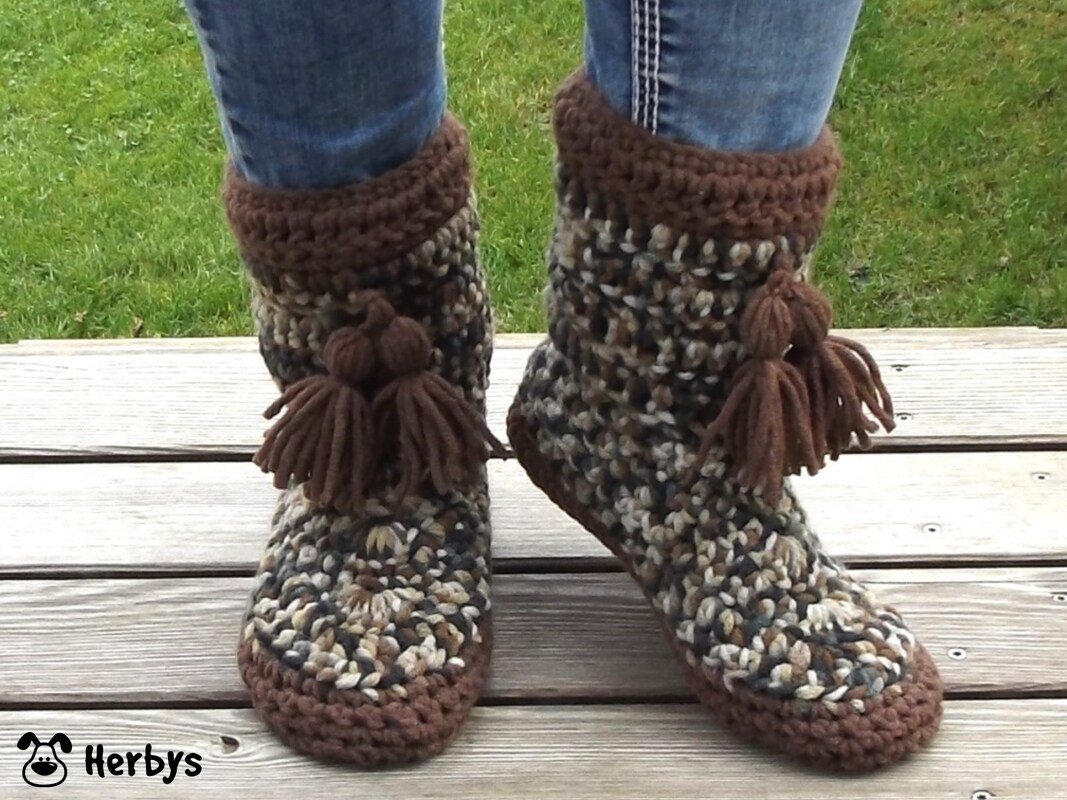 Häkelanleitung Hausschuhe "Apachi"