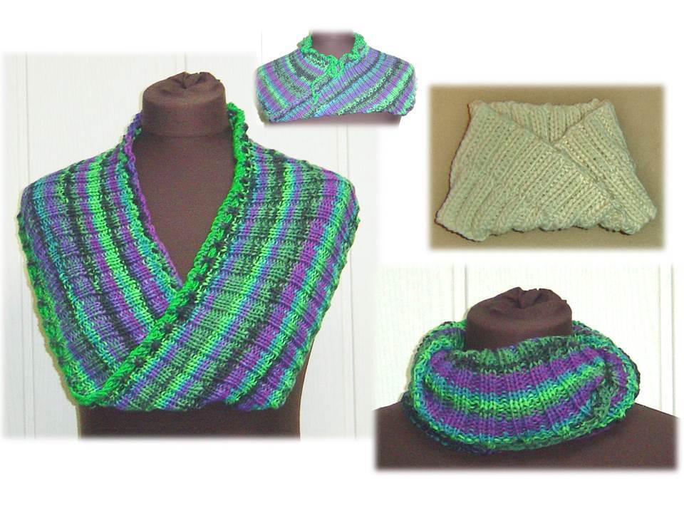 3 Techniken - Möbius-Schal-Kragen-Stirnband gestrickt