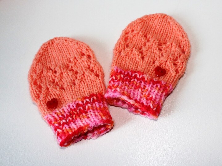 Strickanleitung Baby-Handschuhe Ajourmuster, ca. 3 - 10 Monate