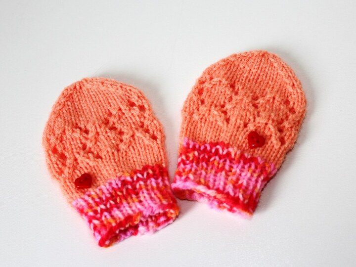 Strickanleitung Baby-Handschuhe Ajourmuster, ca. 3 - 10 Monate