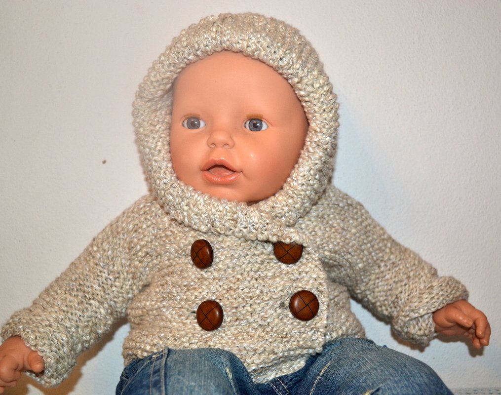 Strickanleitung * Baby Jacke mit Kapuze in 3 Größen - Bild 3