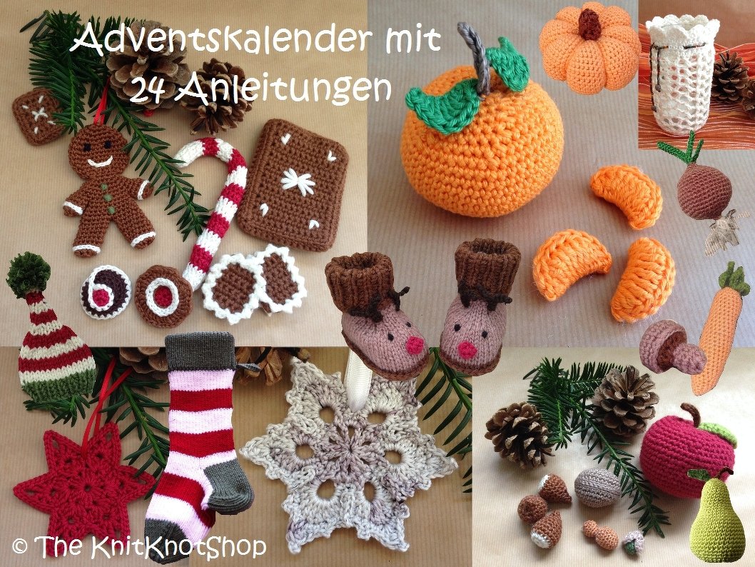 PDF Häkelanleitung Adventskalender mit 24 Anleitungen - Sparpaket
