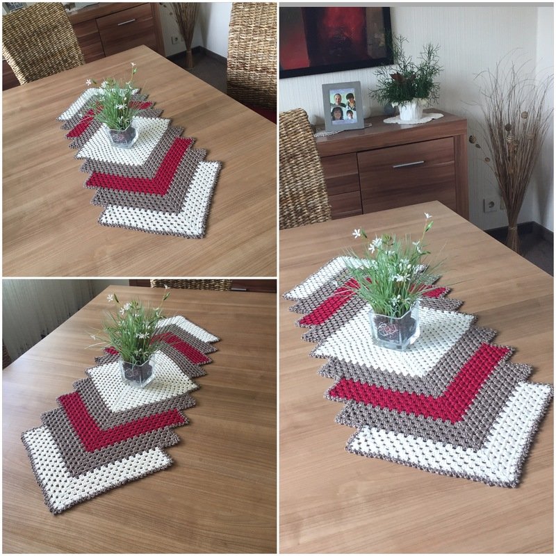 H&auml;keln/ Tischl&auml;ufer / Grannydecke Deutsch, Englisch und Italienisch