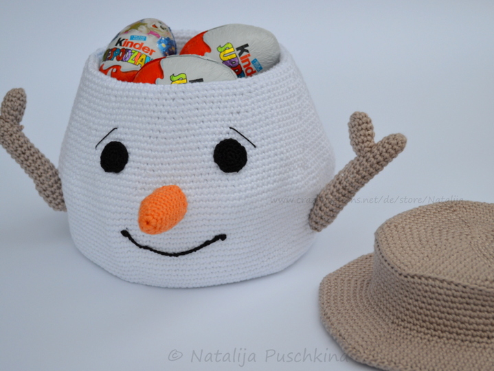 Körbchen ‚Schneemann‘ – praktisch und schön gleichzeitig