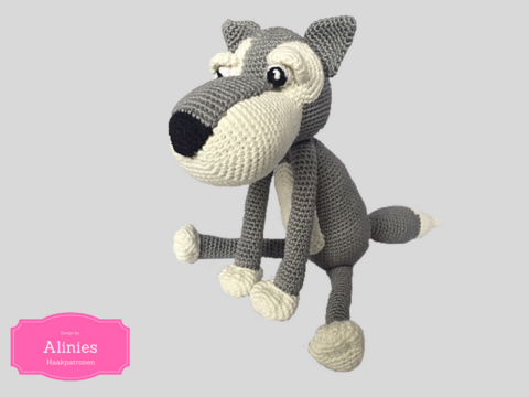 Häkelanleitung amigurumi wolf PDF tutorial, beschriebe in Deutsch, English und Hollandisch