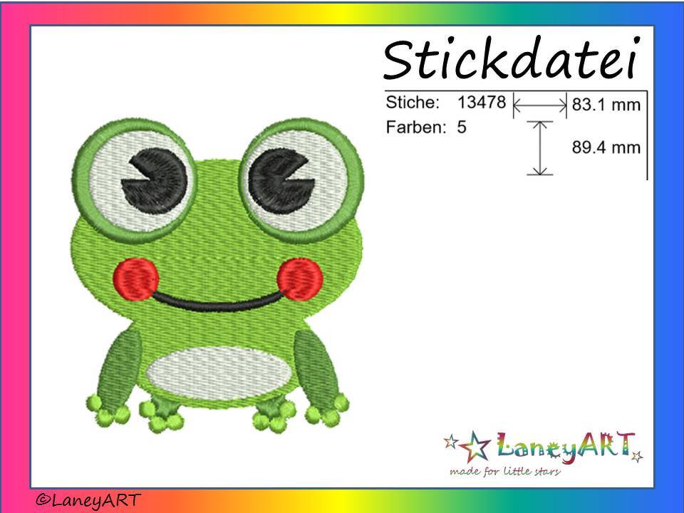 Stickdatei "Frosch" Pes Format (Deco, Brother, Babylock) 
