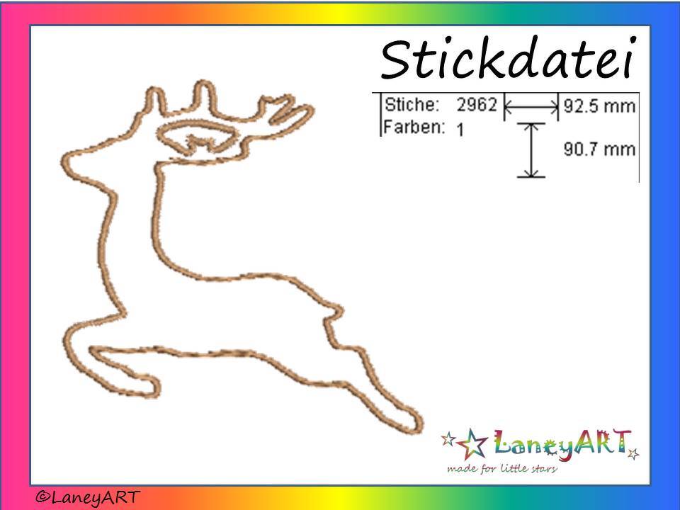 Stickdatei "Reh - Deer" Pes Format (Deco, Brother, Babylock) 