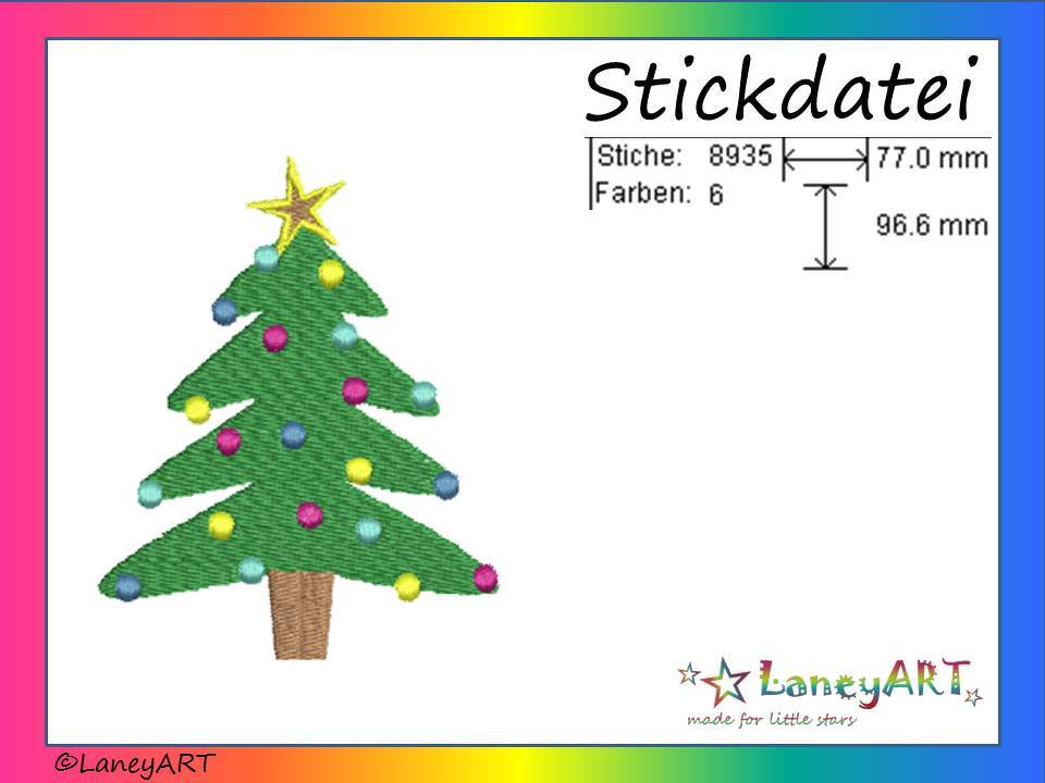 Stickdatei "Weihnachtsbaum - Christbaum" Pes Format (Deco, Brother, Babylock) 