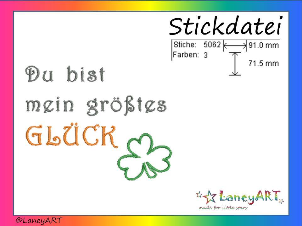 Stickdatei "Mein größtes Glück" Pes Format (Deco, Brother, Babylock)