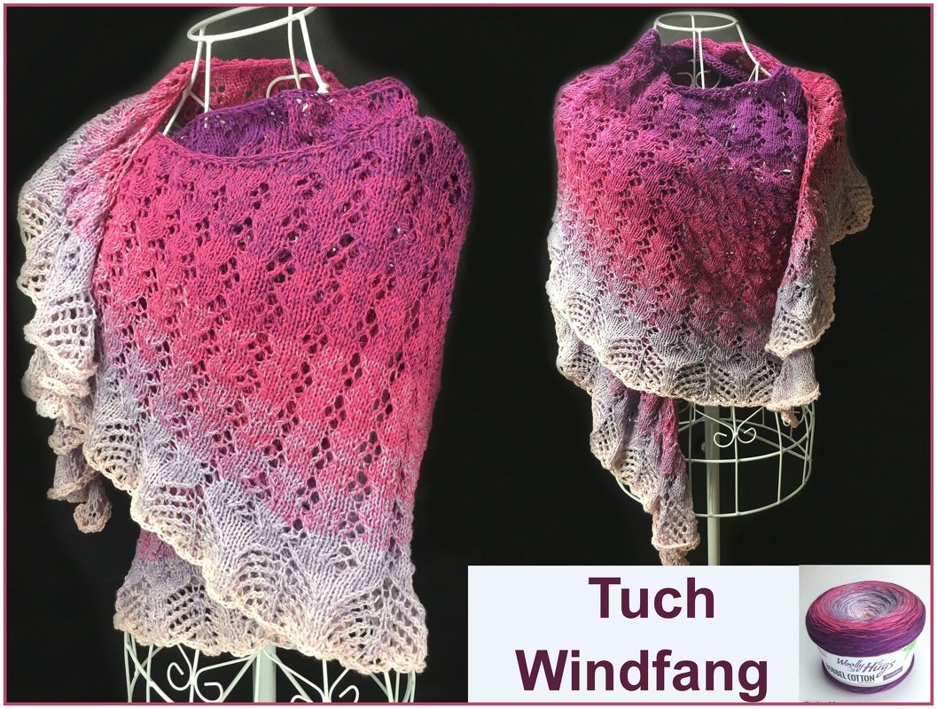 Tuch "Windfang" mit 1 Bobbel stricken