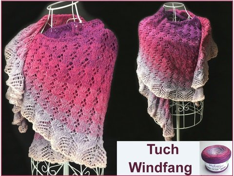 Tuch "Windfang" mit 1 Bobbel stricken