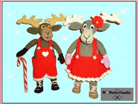 Häkelanleitung Weihnachtselche