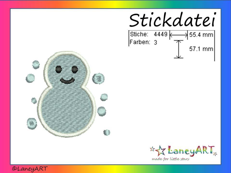 Stickdatei "Schneemann - Winter" Pes Format (Deco, Brother, Babylock)