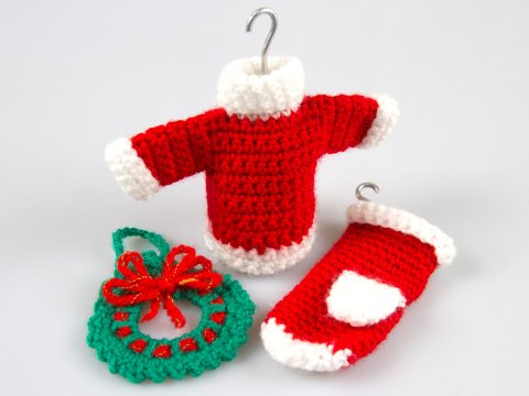 Amigurumi Doll Crochet Pattern Christmas Wreath Sweater