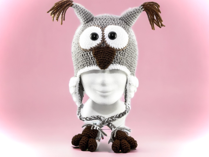 Mütze Schneeeule Hedwig - Häkelanleitung