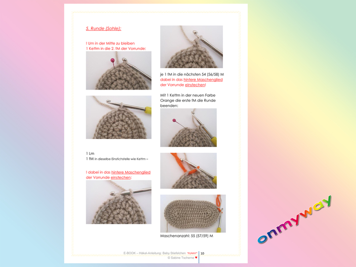 Häkelanleitung: Babystiefel mit lustigen Fransen häkeln (0 bis 12 Monate)