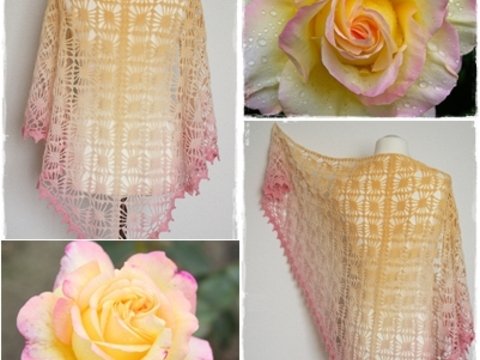 Galaxy II Häkelanleitung, Dreieckstuch, Häkelschrift