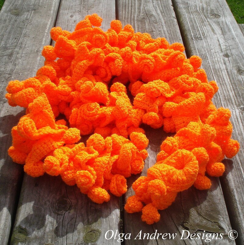 Ruffle scarf with spiral balls crochet pattern 075 - Image 4