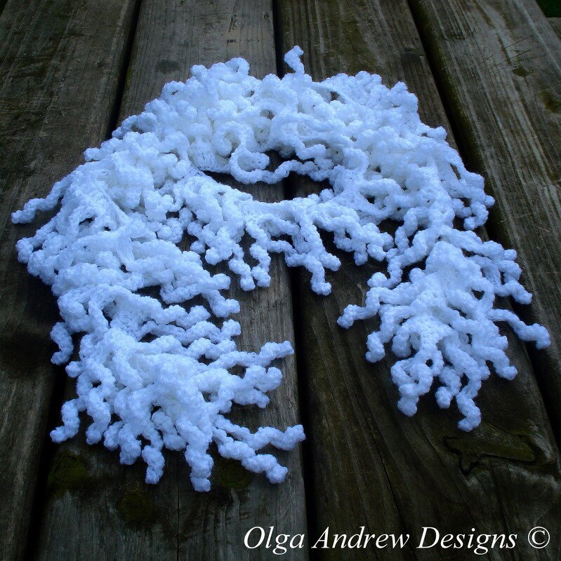 Fringed (curly tassels) scarf crochet pattern 072 - Image 5