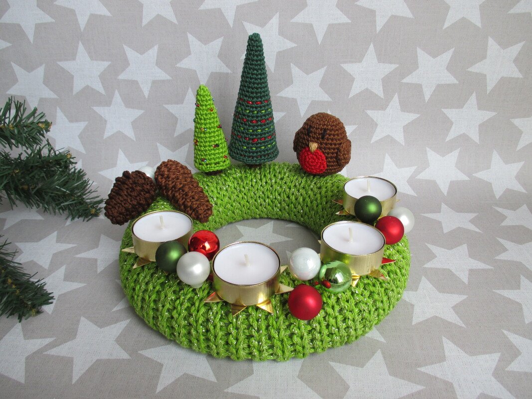 Adventskranz Robin - Häkelanleitung