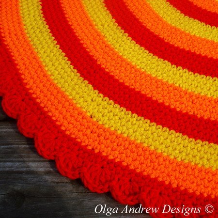 Sunny round rug crochet pattern 049