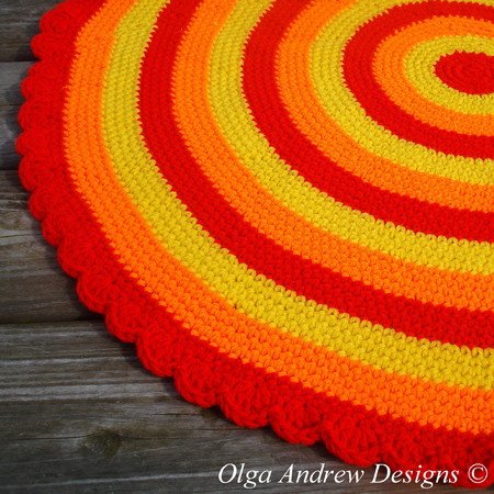 Sunny round rug crochet pattern 049