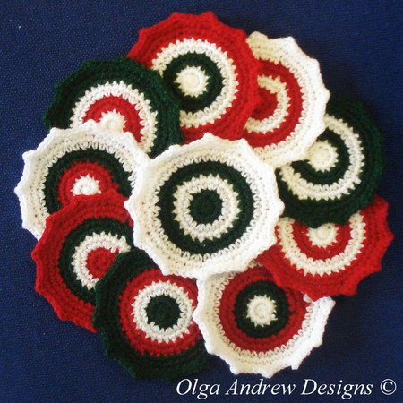 Christmas coasters crochet pattern 008