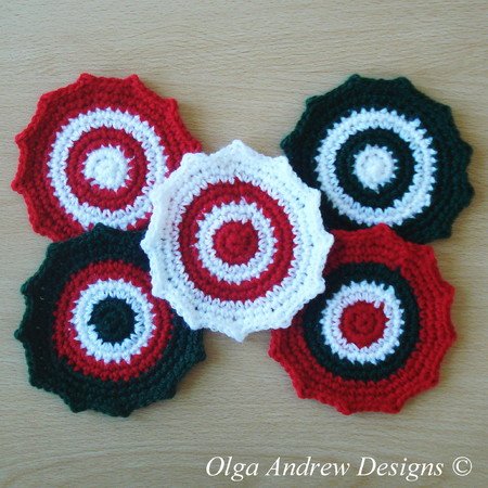Christmas coasters crochet pattern 008