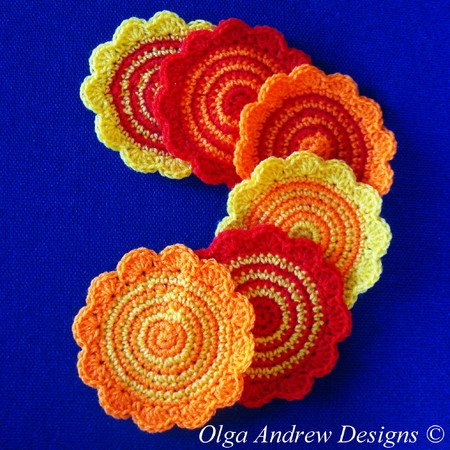 Round coasters crochet pattern 054