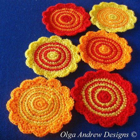 Round coasters crochet pattern 054
