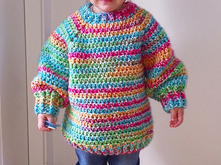 Poncho-Pulli häkeln - alle Größen 