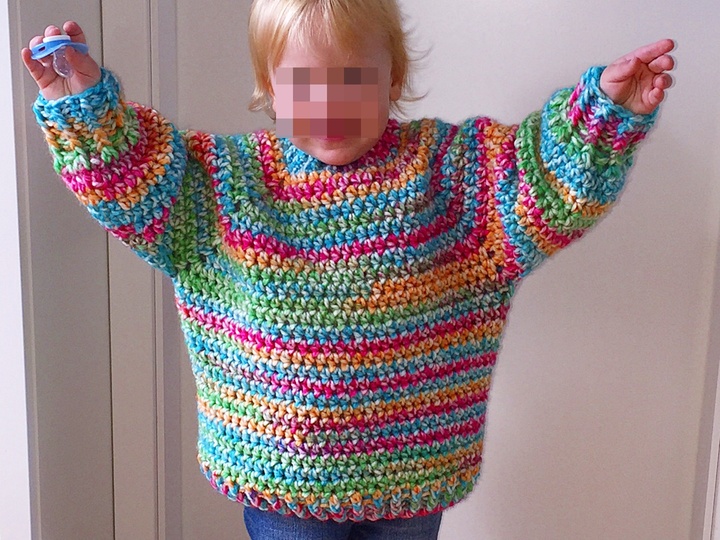 Poncho-Pulli häkeln - alle Größen 