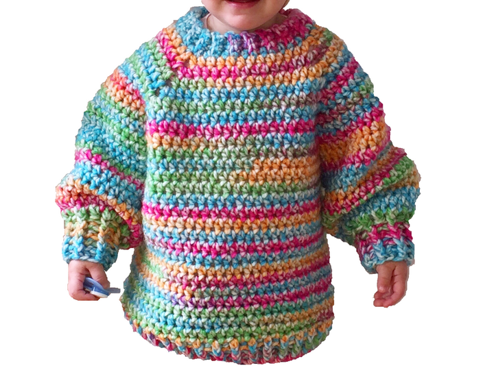 Poncho-Pulli häkeln - alle Größen 