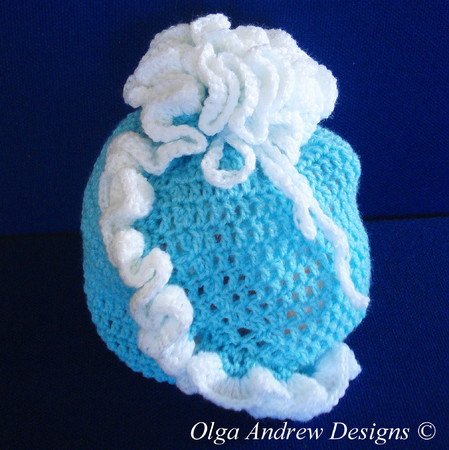 Gift bag with ruffle crochet pattern 009