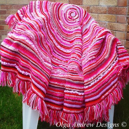 Boho round shawl/wrap/blanket crochet pattern 045