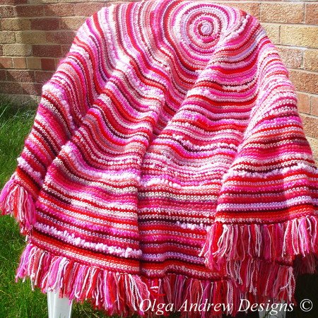 Boho round shawl/wrap/blanket crochet pattern 045