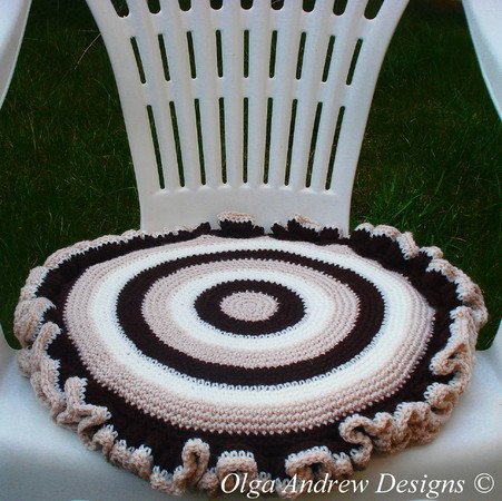 Chair seat cushion crochet pattern 044