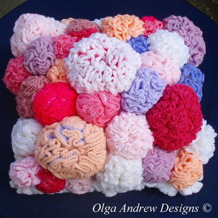 Coral reef cushion knit/crochet pattern 035