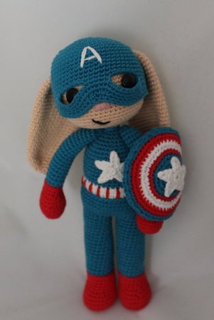 Captain America Bunny Amigurumi PDF Pattern /Captain America Hero Bunny - Beginner
