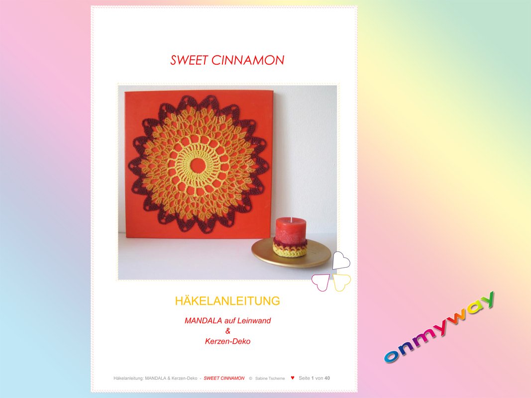 Mandala häkeln & Kerzen-Deko häkeln - Häkelbild selber machen - Bild 4