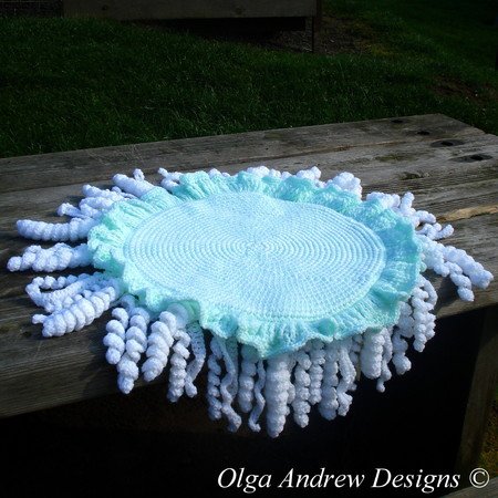 Jellyfish chair seat cushion crochet pattern 055