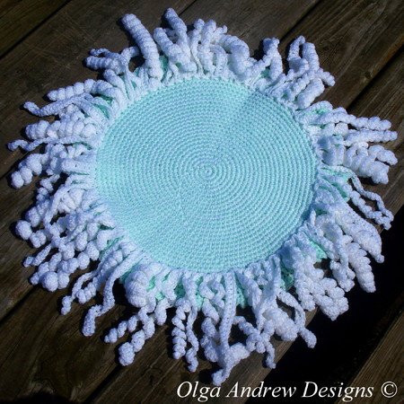 Jellyfish chair seat cushion crochet pattern 055