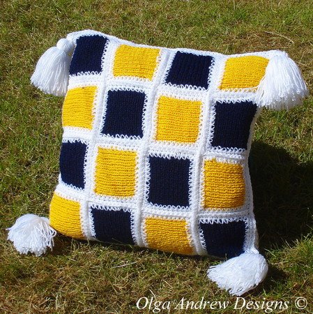 Patchwork cushion knit/crochet pattern 006