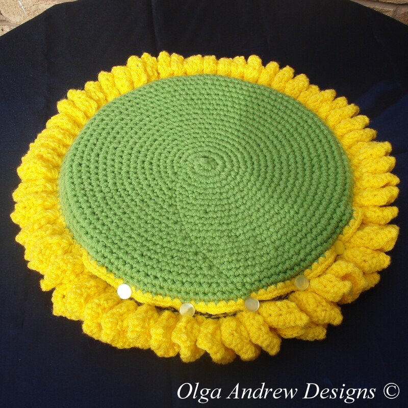 Sunflower chair seat cushion crochet pattern 043 - Image 2