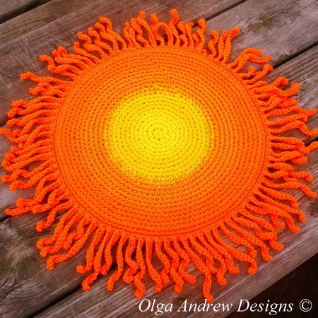 The Sun rug/chair seat cushion crochet pattern 056
