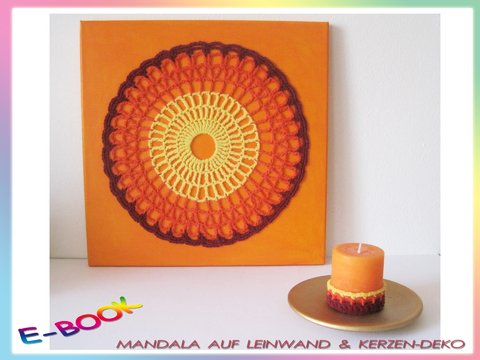 MANDALA Bild häkeln & Kerzen-Deko häkeln