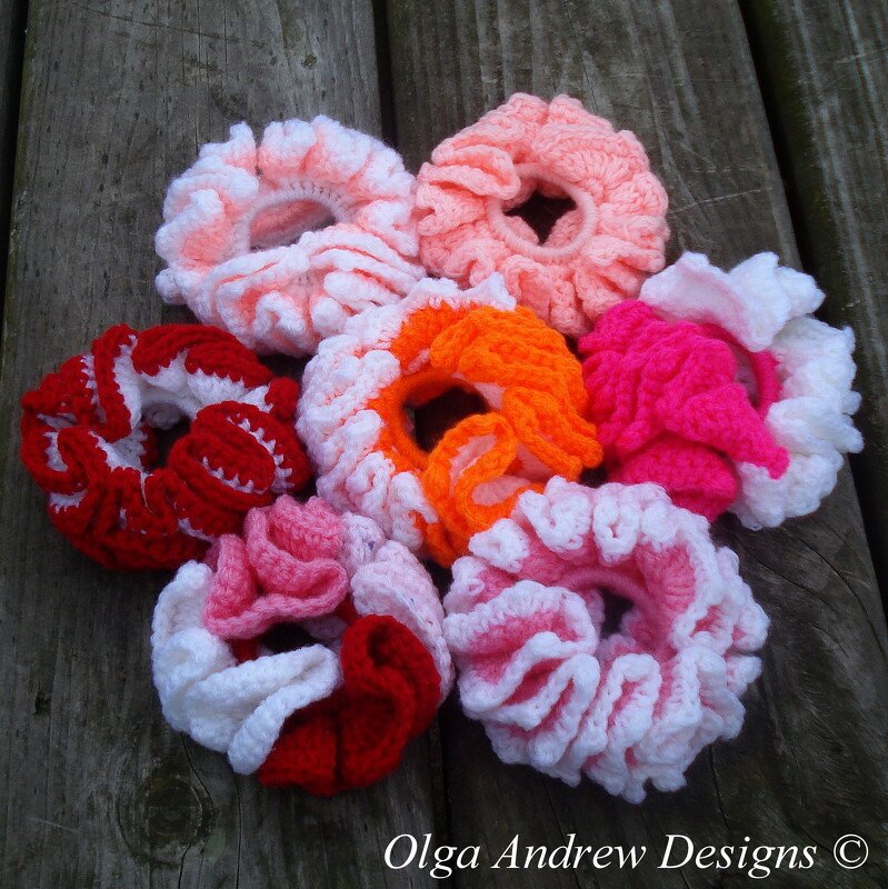 Plain or ripple border ruffle scrunchie crochet pattern  001 - Image 7