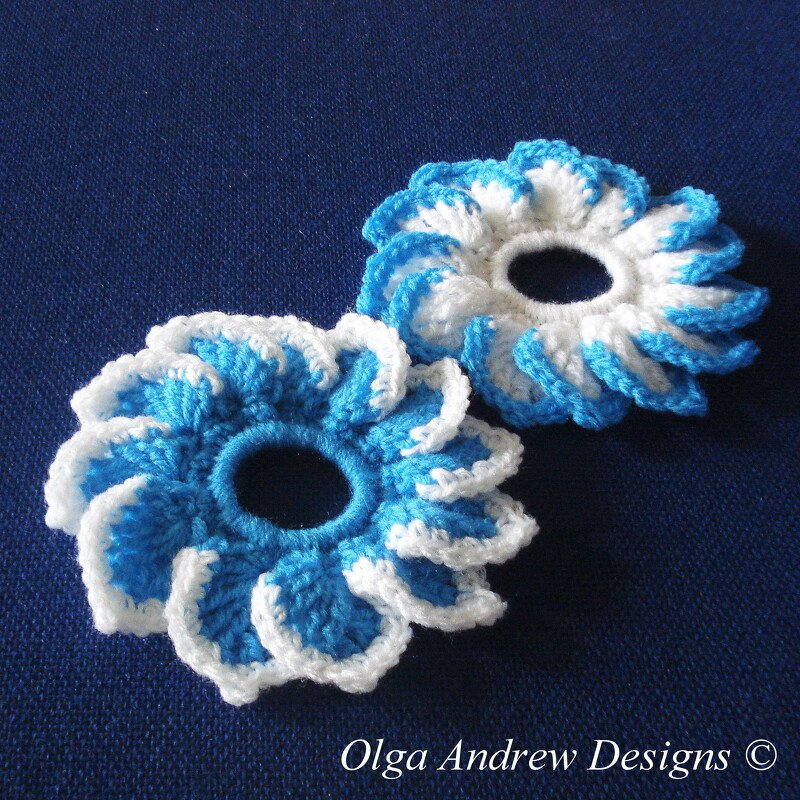 Scrunchie flat Dahlia crochet pattern 032 - Image 4