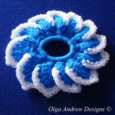 Scrunchie flat Dahlia crochet pattern 032