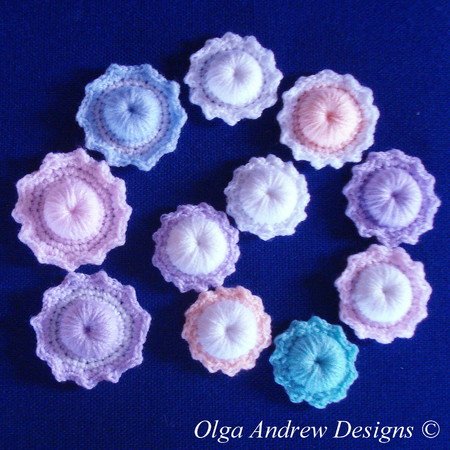 Convex flowers crochet pattern 047